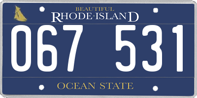 RI license plate 067531