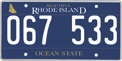 RI license plate 067533