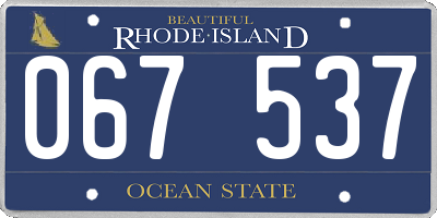 RI license plate 067537