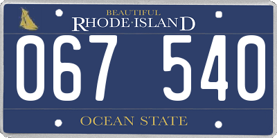 RI license plate 067540