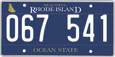 RI license plate 067541