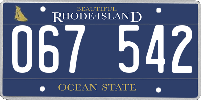 RI license plate 067542