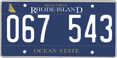 RI license plate 067543