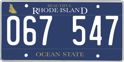 RI license plate 067547