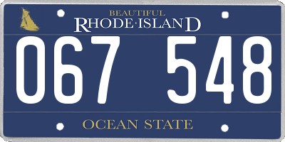 RI license plate 067548