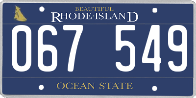 RI license plate 067549