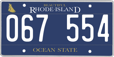 RI license plate 067554