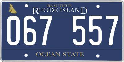 RI license plate 067557