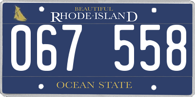 RI license plate 067558