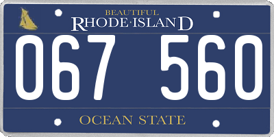 RI license plate 067560