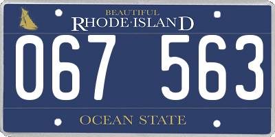 RI license plate 067563