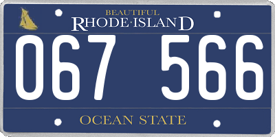 RI license plate 067566