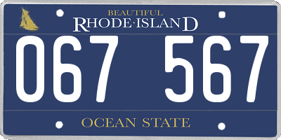 RI license plate 067567