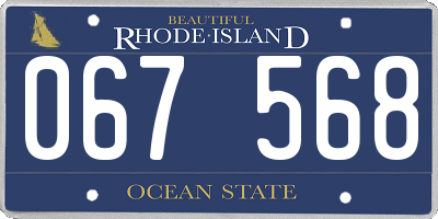 RI license plate 067568
