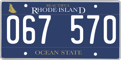 RI license plate 067570