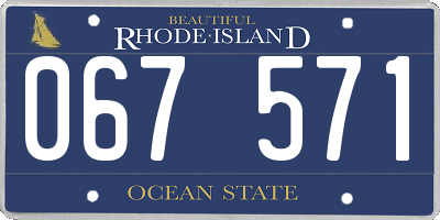 RI license plate 067571