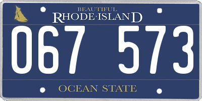 RI license plate 067573