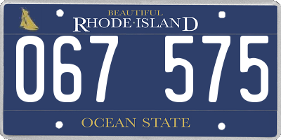 RI license plate 067575