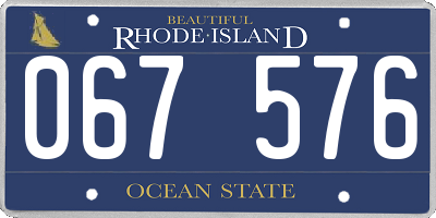 RI license plate 067576