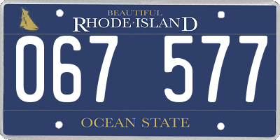RI license plate 067577