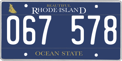 RI license plate 067578