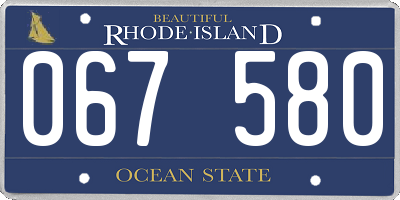 RI license plate 067580