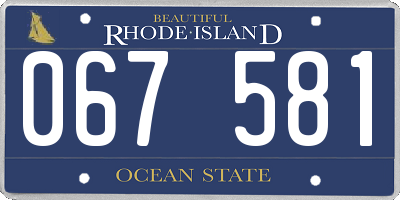 RI license plate 067581