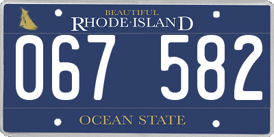 RI license plate 067582