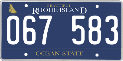 RI license plate 067583