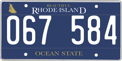 RI license plate 067584