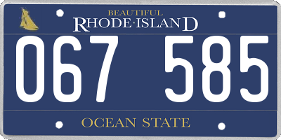 RI license plate 067585