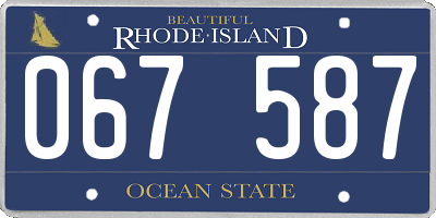 RI license plate 067587