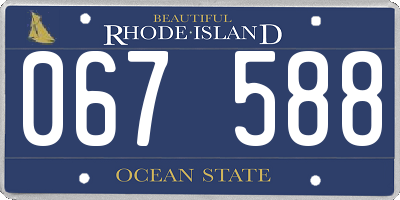 RI license plate 067588