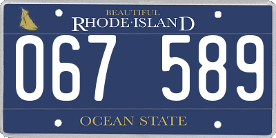 RI license plate 067589