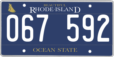 RI license plate 067592