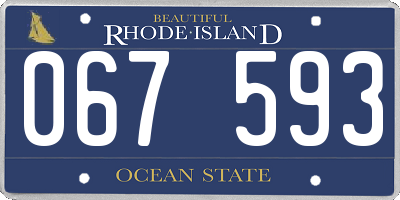 RI license plate 067593
