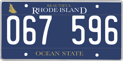 RI license plate 067596