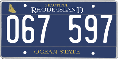 RI license plate 067597