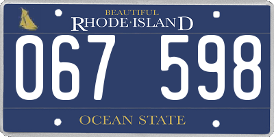 RI license plate 067598