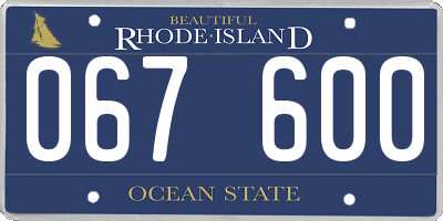 RI license plate 067600
