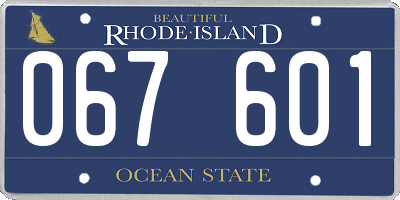 RI license plate 067601