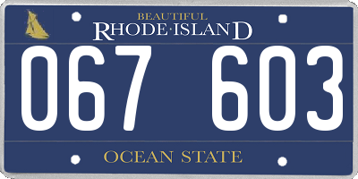 RI license plate 067603