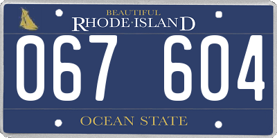 RI license plate 067604
