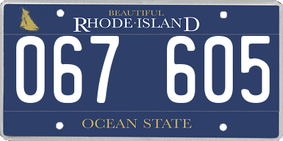 RI license plate 067605