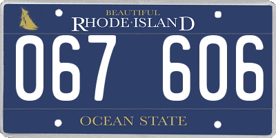 RI license plate 067606