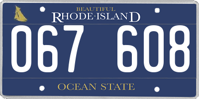 RI license plate 067608