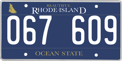 RI license plate 067609