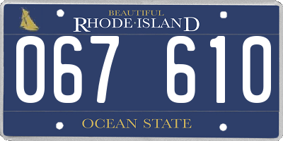 RI license plate 067610