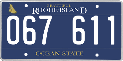 RI license plate 067611