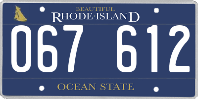 RI license plate 067612